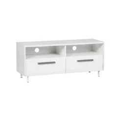 Saint Birch Miami Wood Grain TV Stand, White
