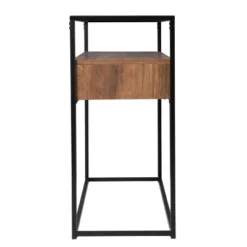 Slehidi Glass Top Console Table With Storage Black/Natural - Aiden Lane -Lush Living Store GUEST faf47436 62cc 4c26 ba88 05b74560712b