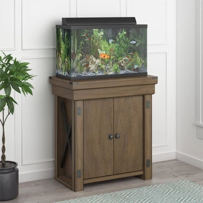Wildwood 20 Gallon Aquarium Or Terrarium Tank Stand, Rustic Gray - Ollie & Hutch 4 Wildwood 20 Gallon Aquarium Or Terrarium Tank Stand, Rustic Gray - Ollie & Hutch - Image 2