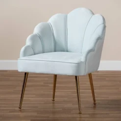 Cinzia Velvet Upholstered Seashell Shaped Accent Chair - Baxton Studio -Lush Living Store GUEST fb68eb1d ae27 45b7 bc1d 042358bf448b
