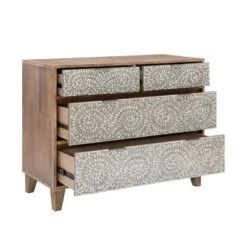 4 Drawer Cassandra Console Gray - Powell -Lush Living Store GUEST fb73b88d 5fdc 42de 8fcd 559c43522cf0