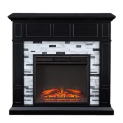 Dalmen Marble Fireplace Black - Aiden Lane -Lush Living Store GUEST fbeedfde ba2e 49d2 a98b cd3db3fcf3a7