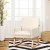 Costway Mid Century Rocking Chair Upholstered Armchair W/ Lumbar Support BeigeGray 2 Costway Mid Century Rocking Chair Upholstered Armchair W/ Lumbar Support BeigeGray -Lush Living Store GUEST fbf239f1 4037 4937 878d 737d945d869f