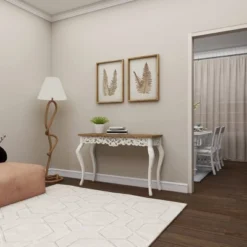 Wood Parisian Design Floral Ornate Detailing Console Table White - Olivia & May -Lush Living Store GUEST fc1aec81 eac7 451e adf4 f5565ef349c2