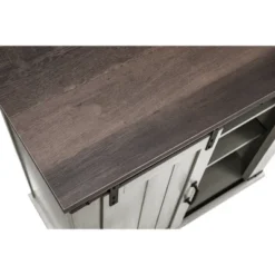 32" TV Stand For TVs Up To 40" Saw Cut Off White With Dark Walnut Desktop - Home Essentials -Lush Living Store GUEST fc5090f5 3ee9 428e 875a b0ce324896fd