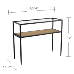 Dorhice Glass Top Console Table Black/Natural - Aiden Lane -Lush Living Store GUEST fc72e4b8 d5ab 47f5 ad6a 8464d94abbe0