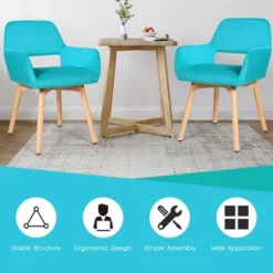 Costway Set Of 2 Modern Accent Armchairs Velvet Fabric Leisure Chairs Club Guest YellowBlue Grey -Lush Living Store GUEST fc76381e 3f7a 409d 8de1 31fd54d1dae4