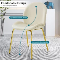 Costway Set Of 2 Velvet Accent Chairs Dining Side Chairs W/Gold Metal Legs Pink/Beige/Green/Grey -Lush Living Store GUEST fcfd9063 6d60 4e94 be54 bec63351ea4a