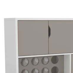 2 Door Wine Bar Cabinet TV Stand For TVs Up To 54" White/Gray - The Urban Port