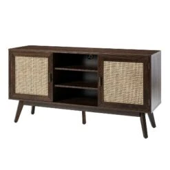 Eurotas Modern Livingroom TV Stand For TVs Up To 65" With Rattan Design | KARAT HOME -Lush Living Store GUEST fde295f6 e04f 44bb 85c2 f9b5d6bad9f8