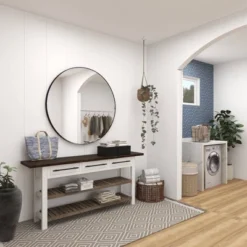 Farmhouse Wood Rectangle Console Table White - Olivia & May -Lush Living Store GUEST fe3c8606 12d4 4611 b4bc 6ccb1edd223d