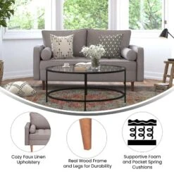 Flash Furniture Hudson Mid-Century Modern Loveseat Sofa With Tufted Upholstery & Solid Wood Legs 18 Flash Furniture Hudson Mid-Century Modern Loveseat Sofa With Tufted Upholstery & Solid Wood Legs -Lush Living Store GUEST fe476c28 1894 4fed 851e 3ae2eef4eb29