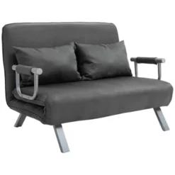 HOMCOM Convertible Sofa Bed Sleeper Chair, 5 Position Adjustable Backrest, Armchair Sleeper With Pillows, Leisure Chaise Lounge Couch 14 HOMCOM Convertible Sofa Bed Sleeper Chair, 5 Position Adjustable Backrest, Armchair Sleeper With Pillows, Leisure Chaise Lounge Couch -Lush Living Store GUEST fe6b19cc 33ba 4718 8436 d1c6e1f01539
