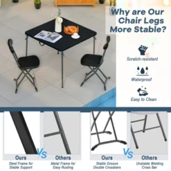 Costway 2-Pack Folding Chair With Metal Curved Feet Wide Seat & Ergonomic Backrest Black/White -Lush Living Store GUEST fe6ff83e 9305 4a20 b80b 1a6fafdcbf0a