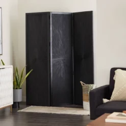 Contemporary Mango Wood Room Divider Screen - Olivia & May