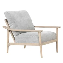 Retro Accent Chair With Solid Wood Frame And Vertical Slatted Back-ModernLuxe -Lush Living Store GUEST fe8dd1b3 2da3 4365 8de9 13611edac40b