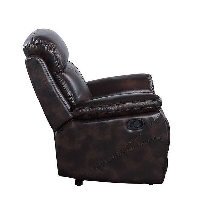 57" Perfiel Two-Tone Grain Leather Loveseat Dark Brown - Acme Furniture 7 57" Perfiel Two-Tone Grain Leather Loveseat Dark Brown - Acme Furniture - Image 5