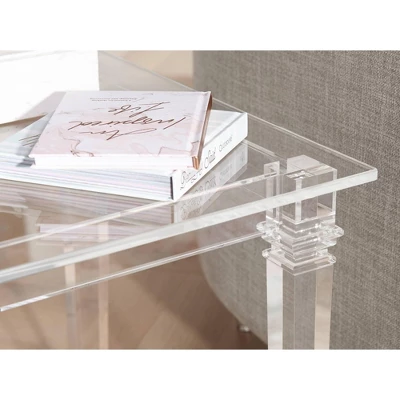 55 Downing Street Tustin Modern Lucite Acrylic Square Accent Side End Table 21 1/2" Wide Clear Tapered Legs For Living Room Bedroom Bedside Entryway 9 55 Downing Street Tustin Modern Lucite Acrylic Square Accent Side End Table 21 1/2" Wide Clear Tapered Legs For Living Room Bedroom Bedside Entryway - Image 7