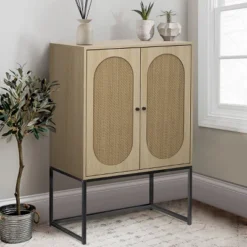 Arina Natural Rattan 2 Door High Accent Cabinet With Adjustable Shelf - Maison Boucle -Lush Living Store GUEST febe0bb4 71ed 4ca5 9b63 56d9c21480fa