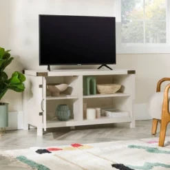 Clarabelle Rustic Industrial Barn Door TV Stand For TVs Up To 50" - Saracina Home -Lush Living Store GUEST fefe7c85 4072 43ed 8c91 9087761446d9