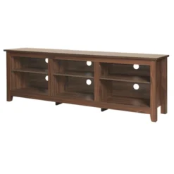 Better Home Products Noah Wooden 70 TV Stand With Open Storage Shelves In Brown