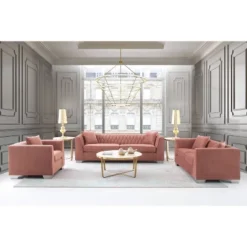 Cambridge Contemporary Sofa Steel/Blush - Armen Living