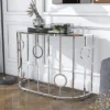 Oakmonte Mirrored Semi Circle Sofa Table Chrome - HOMES: Inside + Out -Lush Living Store GUEST ffe68064 256b 4422 a8cd 70791f7074e1
